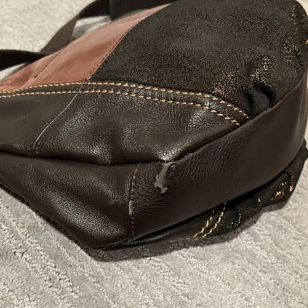 The Sak Leather Patchwork Foldover Crossbody - image 4